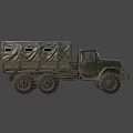 Vintage Green Military Truck With Canvas Covered Cargo Bed And Large Off Road Tires