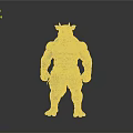 Muscular Rhino Character With Green Skin Horns Red Wristbands And Wrapped Legs