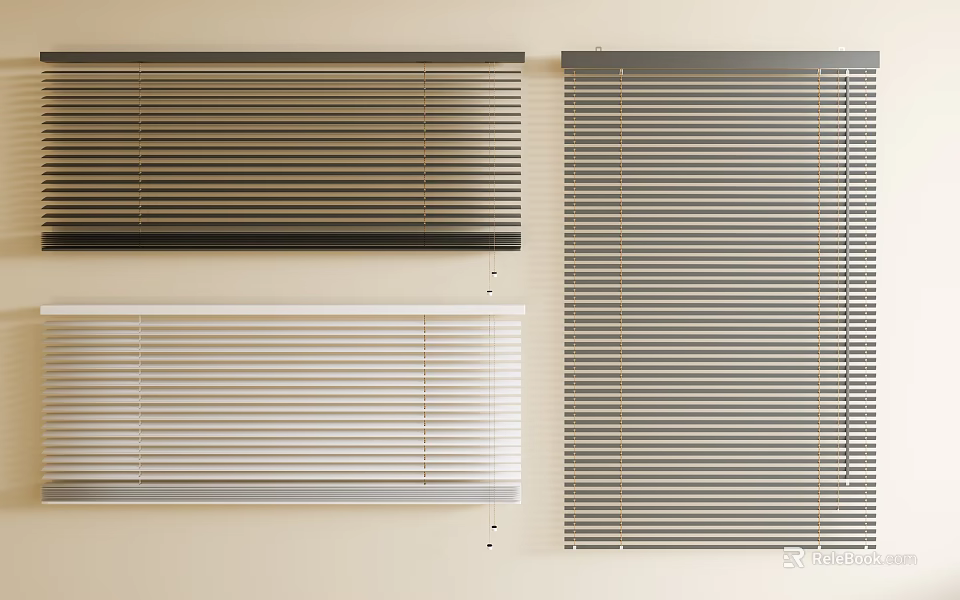 Modern Venetian Blinds in Different Colors for Window Light Control and Privacy 3d model