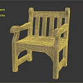 Wooden Outdoor Leisure Chair With Armrests Slatted Backrest And Sturdy Frame