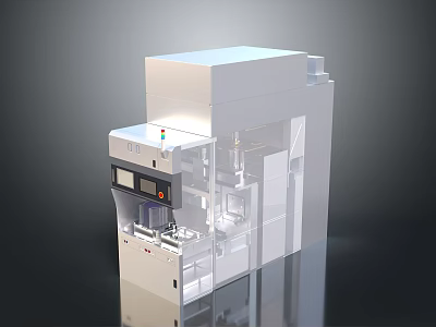 Modern Industrial Automated Machinery With Transparent Panel And Control Unit 3d model