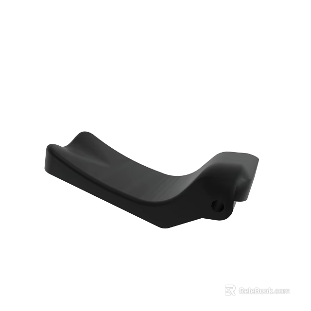 Black Curved Single Piece Plastic Accessory With Durable Material Designed For Support And Holding 3d model
