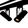 Modern Black Metal Track Mounted Downlights And Spotlights With Warm Light