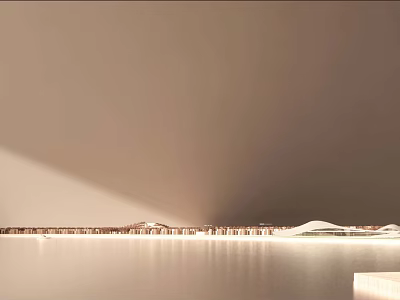 Modern Decorative Ornament Combination with Architectural Elements and Serene Water Reflection 3d model