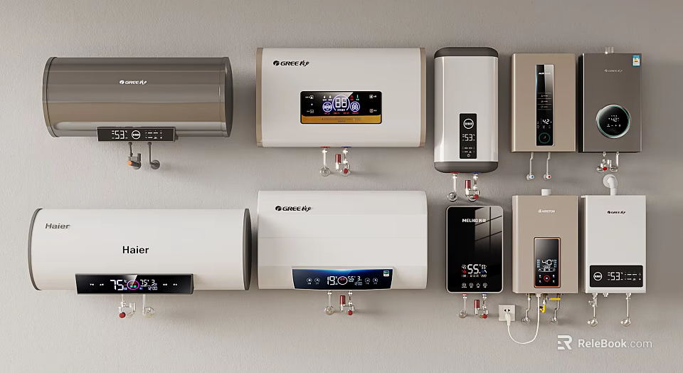 Various Wall Mounted Water Heaters as Essential Daily Electrical Appliances 3d model