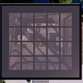 Modern Garden Landscape Design With Glass Conservatory Green Plants Stone Elements And Birds
