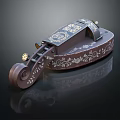 Artistic Musical Instruments And Art Supplies With Violin Parts Painted Patterns And Art Tools