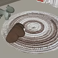 Modern Round Carpet Fabric Carpet Cream Style Carpet Home Style Carpet Round Cream Style Carpet 3d model