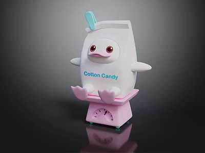 Commercial Cotton Candy Machine With Efficient Operation And Pink Base Stainless Steel Parts 3d model
