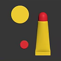 Yellow and Red Lid Daily Life Products with Cylindrical Containers and Rectangular Tubes