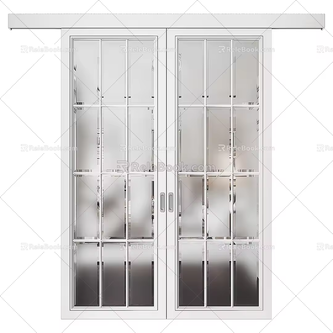 Modern Minimalist sliding door sliding door simple sliding door 3d model