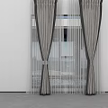 Modern Black And White Striped Curtains With Sheer Layer For Window Design