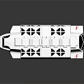 Detailed White Model Spaceship With Geometric Patterns And Reflective Surface