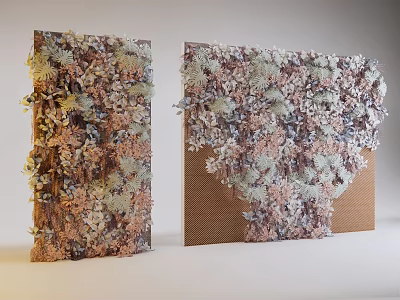 Floral Wall Decor With Soft Colors And Textured Design 3d model