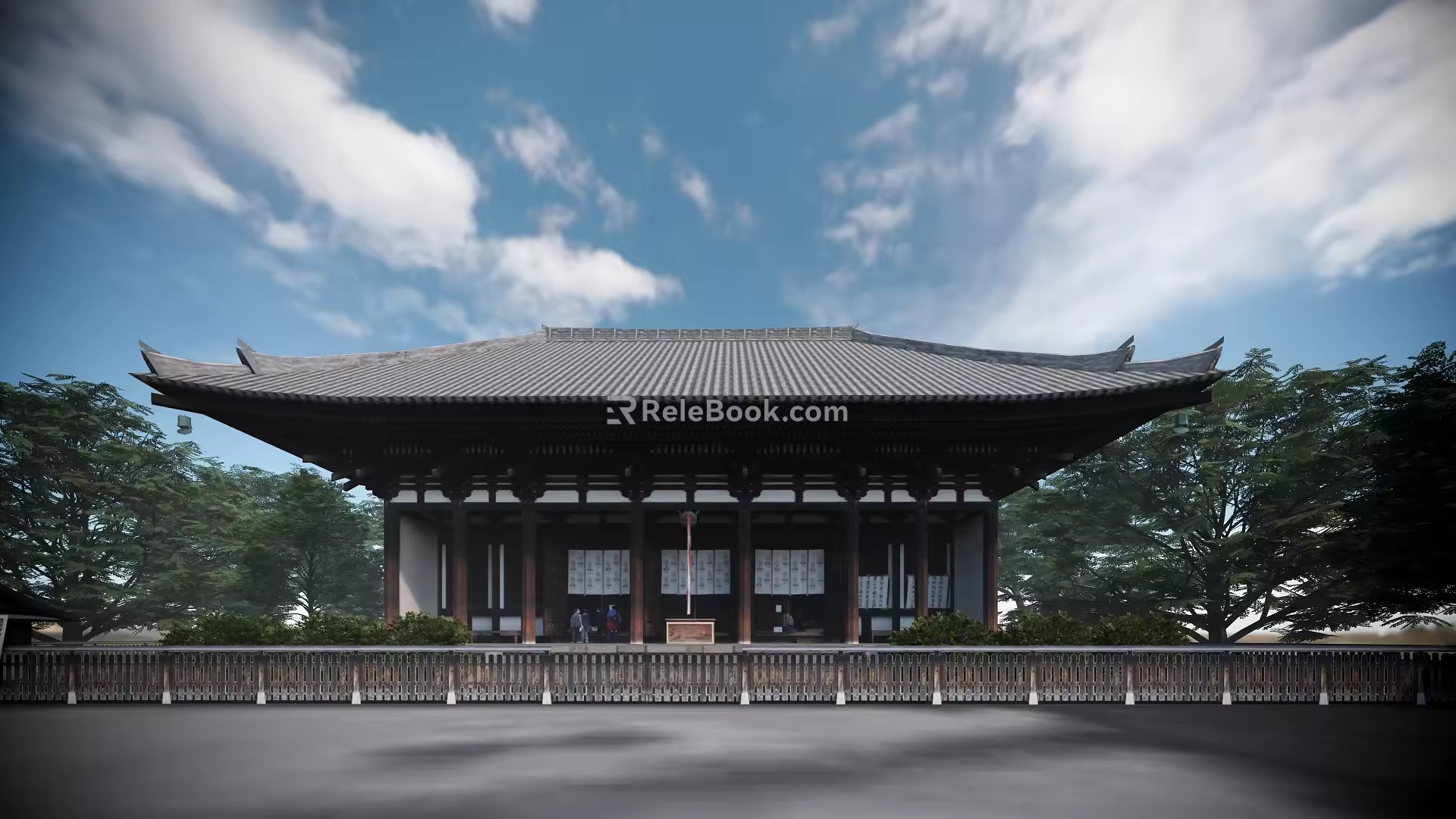 Chinese Temple Ancient Architecture Temple Gate 3d model