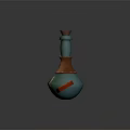 Pink Book Green Potion Bottle And Orange Flower Decoration On Dark Surface