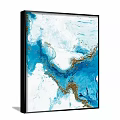 Abstract Painting Featuring Blue White Gold Dynamic Fluid Artistic Patterns 3d model
