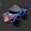Playful Kids Furniture With Toy Car Design Blue Pink Decorative Elements And Wheels