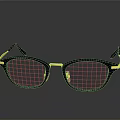 Modern Stylish Sleek Black Frame Eyeglasses With Gold Accents And Reflective Finish
