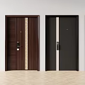 Modern Security Door Designs With Assorted Textures And Metal Handle Details 3d model