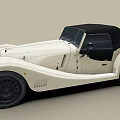 Vintage Cream Colored Convertible Car With Black Top And Classic Design