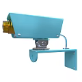 Industrial Equipment With Blue Body Golden Circular Component And Gears