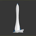 Cartoon Scene Featuring Tall Tower Structure With Blue And White Wavy Base Design