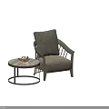 Modern Table and Chair Set with Brown Upholstered Metal Frame Chairs Round Table Decorative Items