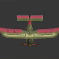 Green Fuselage Pink Wings Biplane Model Vintage Aviation Collectible for Space Lovers