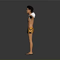 Woman in Leopard Print Shorts and White Open Shirt with Arms Outstretched