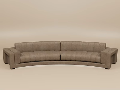 Sleek Curved Brown Leather Sectional Sofa With Modern Design And Comfortable Seating 3d model