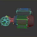 Industrial Gray Electric Motor With Metal Casing Fan Blade And Stable Base Structure