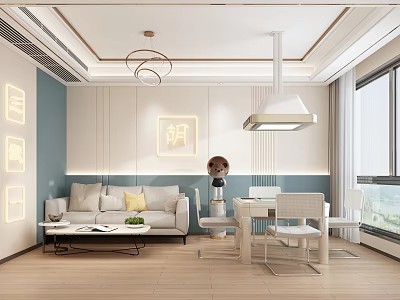 Modern Hotel Mahjong Room Interior With Sofa Coffee Table And Decorative Wall Panels 3d model