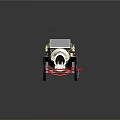 Vintage Style Motorcycle With Red Wheels Red Seat And Gold Silver Body Design