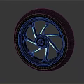 Modern Car Alloy Wheel with Black Tire and Silver Spokes Design