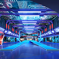 Modern Game Hall Sci-fi Theme Street 3d model