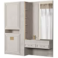 Elegant Modern Bathroom Washbasin Vanity With Marble Countertop Gold Faucet Mirror And Cabinets