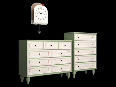 Side Cabinet Entrance Cabinet Storage Wardrobe Clock Clock Modern Bedroom Living Room 3d model