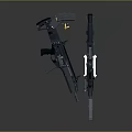 Modern Tactical Weapons Featuring Assault Rifle And Pistol With Scope And Metallic Finish