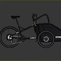 Black Tricycle With Rear Cargo Box For Cargo Transport And Storage Design