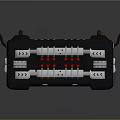 Portable Power Distribution Unit With Multiple Outlets Digital Display Red Indicator Lights And Handles