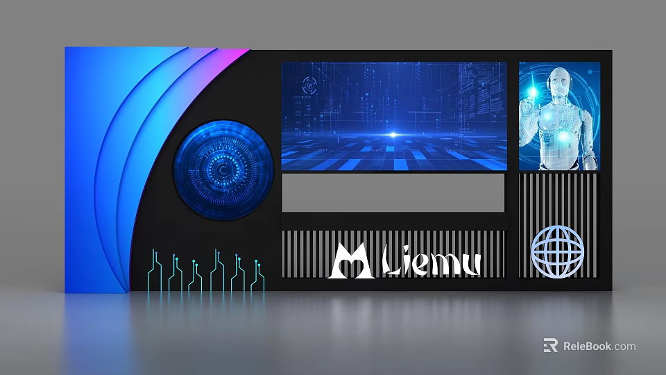 Commercial Equipment With Digital Display Blue Tech Interface And Smart Control Panel 3d model 
