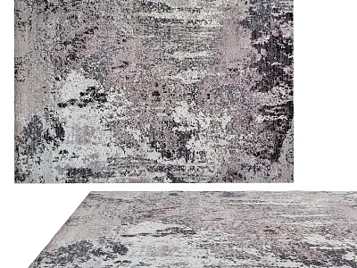 Modern Abstract Square Carpet With Gray Black White Textured Pattern For Home Decor 3d model