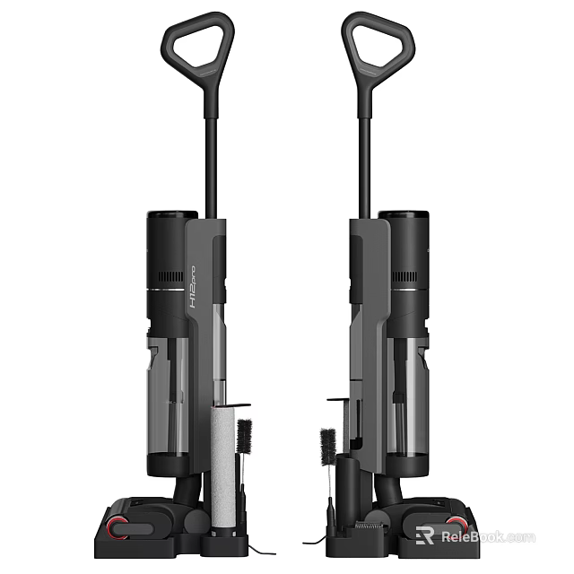 Modern Black Household Vacuum Cleaners With Long Handle And Dust Storage Tanks 3d model 
