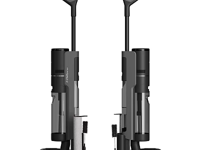 Modern Black Household Vacuum Cleaners With Long Handle And Dust Storage Tanks 3d model