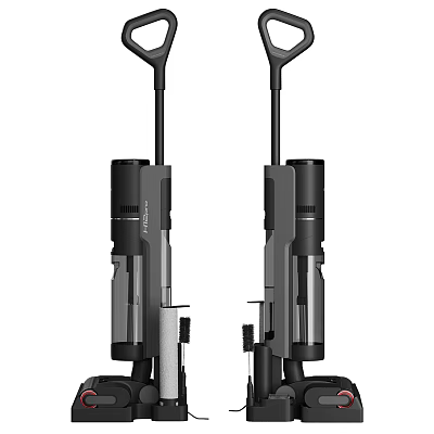 Modern Black Household Vacuum Cleaners With Long Handle And Dust Storage Tanks 3d model