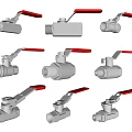 Stainless Steel Pipe Ball Valves With Red Handles In Multiple Designs