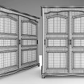 Two Modern Wardrobes With White And Dark Wood Double Door Panel Design For Home Storage