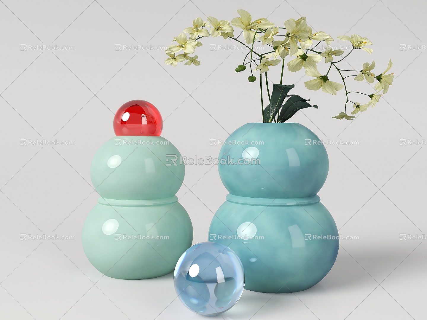 glass vase china vase vase vase bottle 3d model