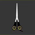 High Quality Scissors With Black And Yellow Handles And Sharp Silver Blades